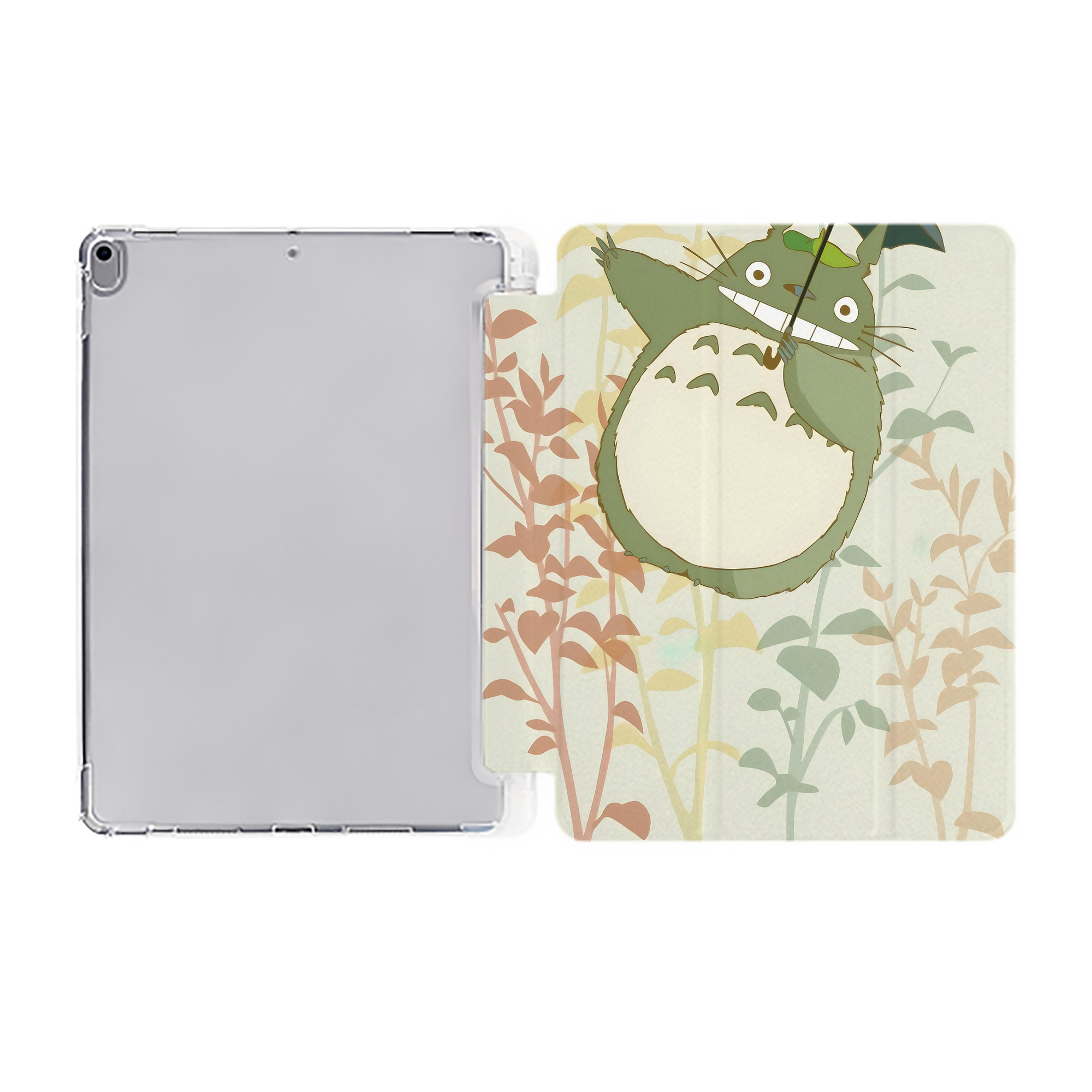 （画像用） となりのトトロ 草壁メイ 草壁サツキ My Neighbor Totoro Satsuki Kusakabe Mei Kusakabe IPad ケース ペン収納付き 三つ折りスタンド PUレザー×シリコン 対応機種9.5/10.5/10.9インチ